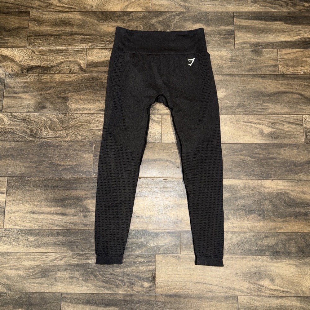 Gym Shark Vital Seamless Leggings Athletic Wear Gym Women's Size S Black Logo